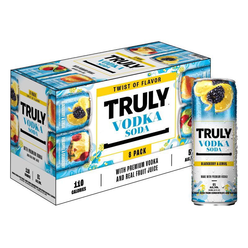 slide 1 of 10, Truly Spiked & Sparkling Truly Vodka Seltzer Variety - 8pk/12 fl oz Cans, 8 ct; 12 fl oz