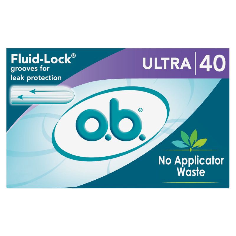 slide 1 of 13, o.b. Non-Applicator Ultra Absorbency Tampons - Unscented - 40ct, 40 ct