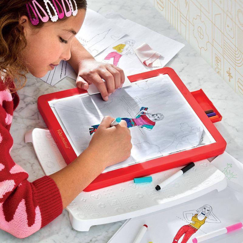 slide 4 of 8, FAO Schwarz Flawless Fashion Designer Light-Up Tracing Tablet: Creative Craft Kit with Markers & Templates, 1 ct