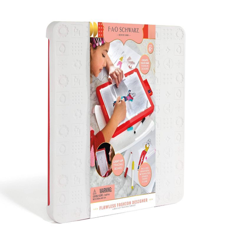 slide 7 of 8, FAO Schwarz Flawless Fashion Designer Light-Up Tracing Tablet: Creative Craft Kit with Markers & Templates, 1 ct