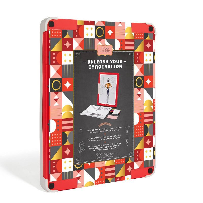 slide 8 of 8, FAO Schwarz Flawless Fashion Designer Light-Up Tracing Tablet: Creative Craft Kit with Markers & Templates, 1 ct