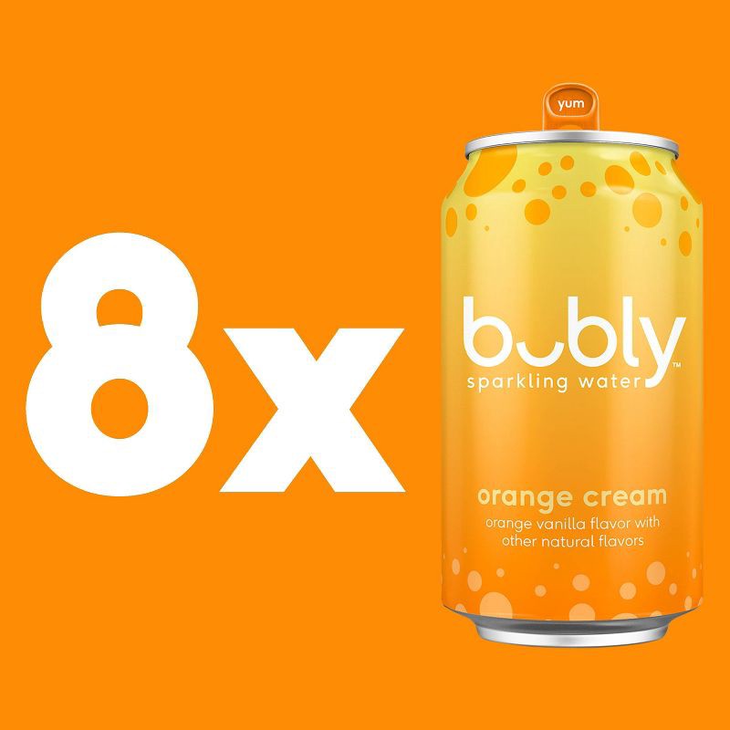 slide 2 of 5, bubly Orange Cream Sparkling Water - 8pk/12 fl oz Cans, 8 ct; 12 fl oz