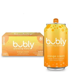 bubly Orange Cream Sparkling Water - 8pk/12 fl oz Cans