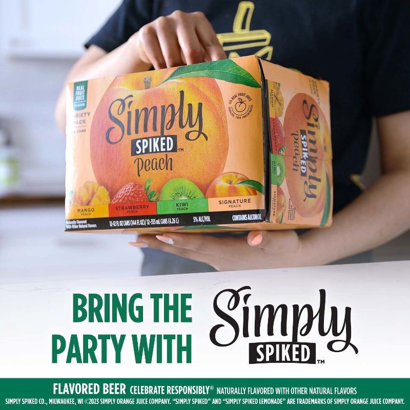 slide 7 of 9, Simply Spiked Peach Variety Pack - 12pk/12 fl oz Cans, 12 ct; 12 fl oz