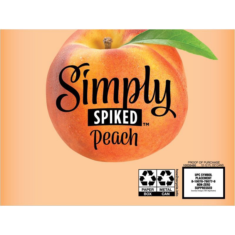 slide 9 of 9, Simply Spiked Peach Variety Pack - 12pk/12 fl oz Cans, 12 ct; 12 fl oz