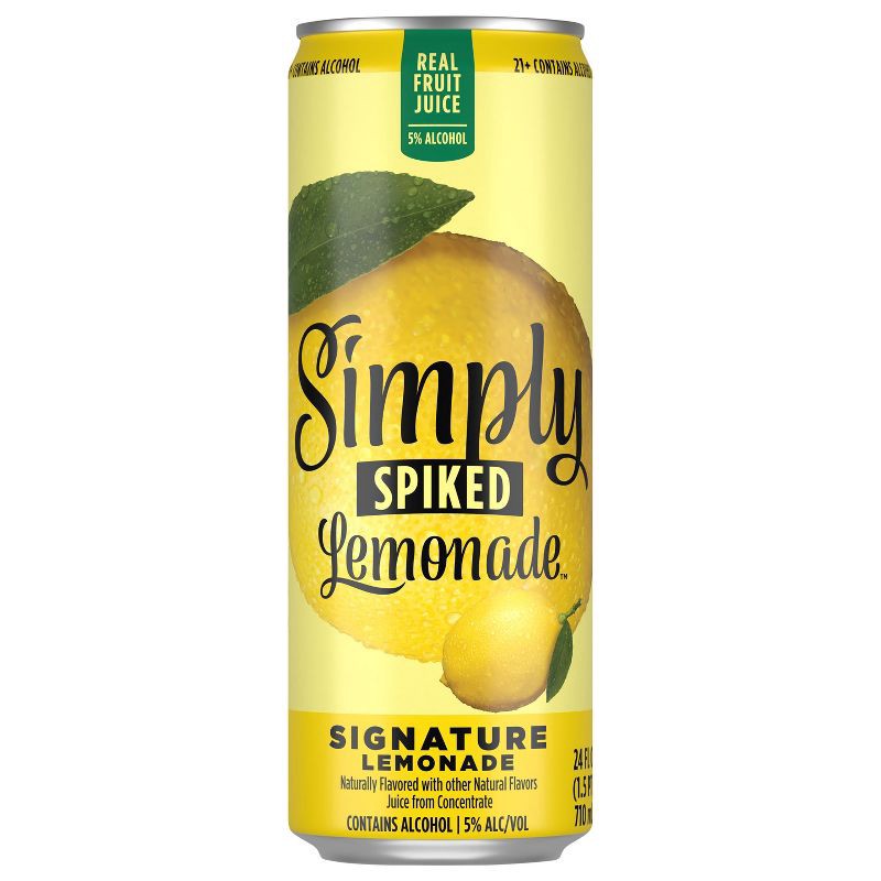 slide 1 of 4, Simply Spiked Signature Lemonade - 24 fl oz Can, 24 fl oz