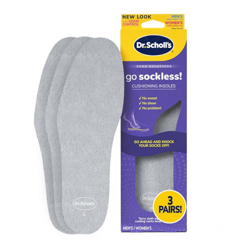 slide 1 of 10, Dr. Scholl's Sockless Comfort Shoe Insoles - 3 Pair, 1 ct