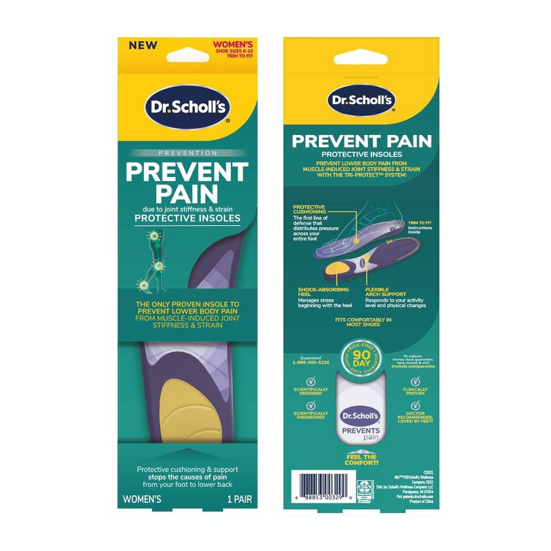 slide 2 of 9, Dr. Scholl's Prevent Pain Women's Shoe Insoles - Size 6-10, 1 ct