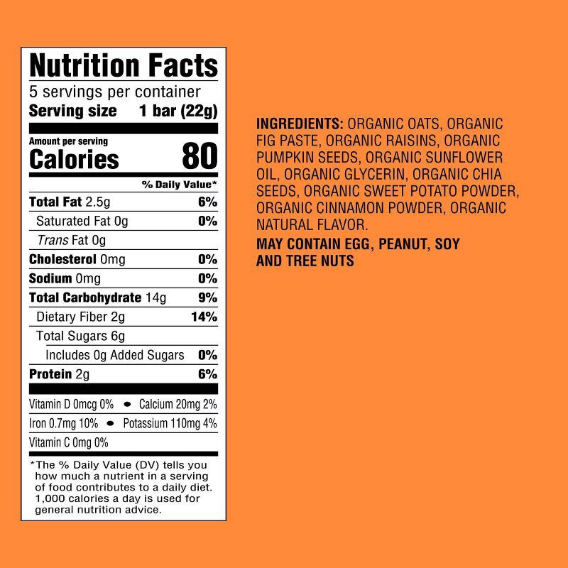 slide 2 of 3, Organic Orange Sweet Potato Snack Bars - 3.17oz/5ct - Good & Gather™, 3.17 oz, 5 ct