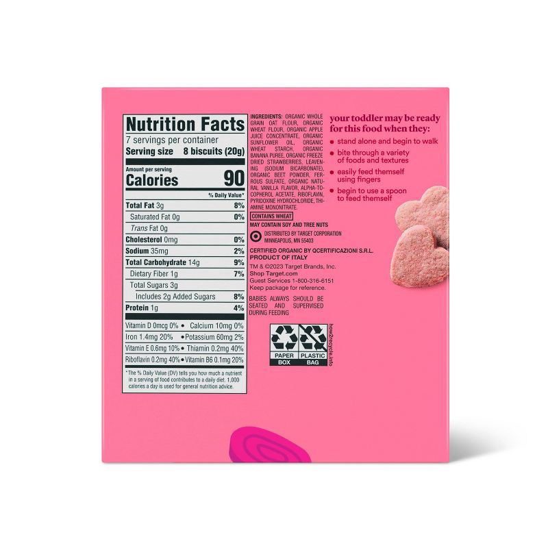 slide 3 of 3, Organic Beetroot Biscuit Toddler Snacks - 5oz/14pk - Good & Gather™, 5 oz, 14 ct