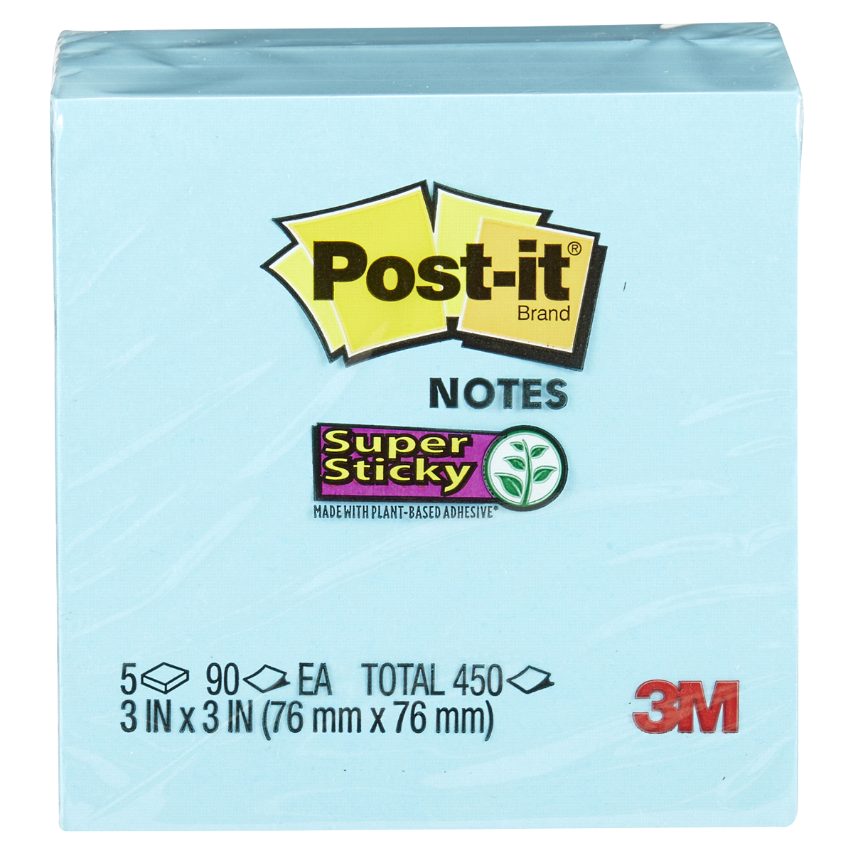 slide 1 of 1, Post-it Super Sticky Notes 3 in x 3 in, Electric Blue, 5 ct