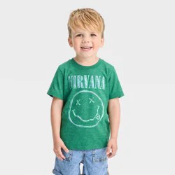 Merch Traffic Toddler Boys' Nirvana Short Sleeve T-Shirt - Green 12M