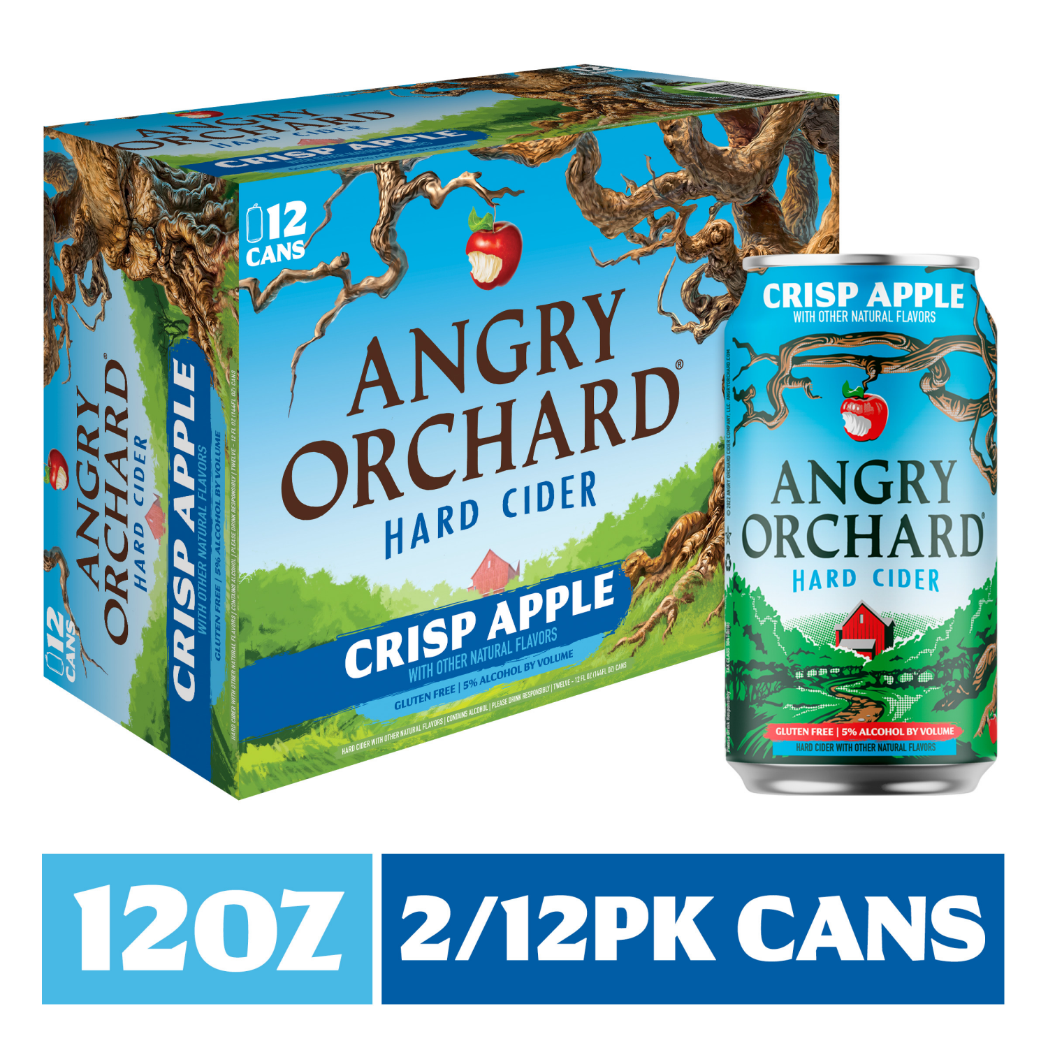 slide 1 of 3, Angry Orchard Hard Cider, Crisp Apple, 12 ct; 12 oz