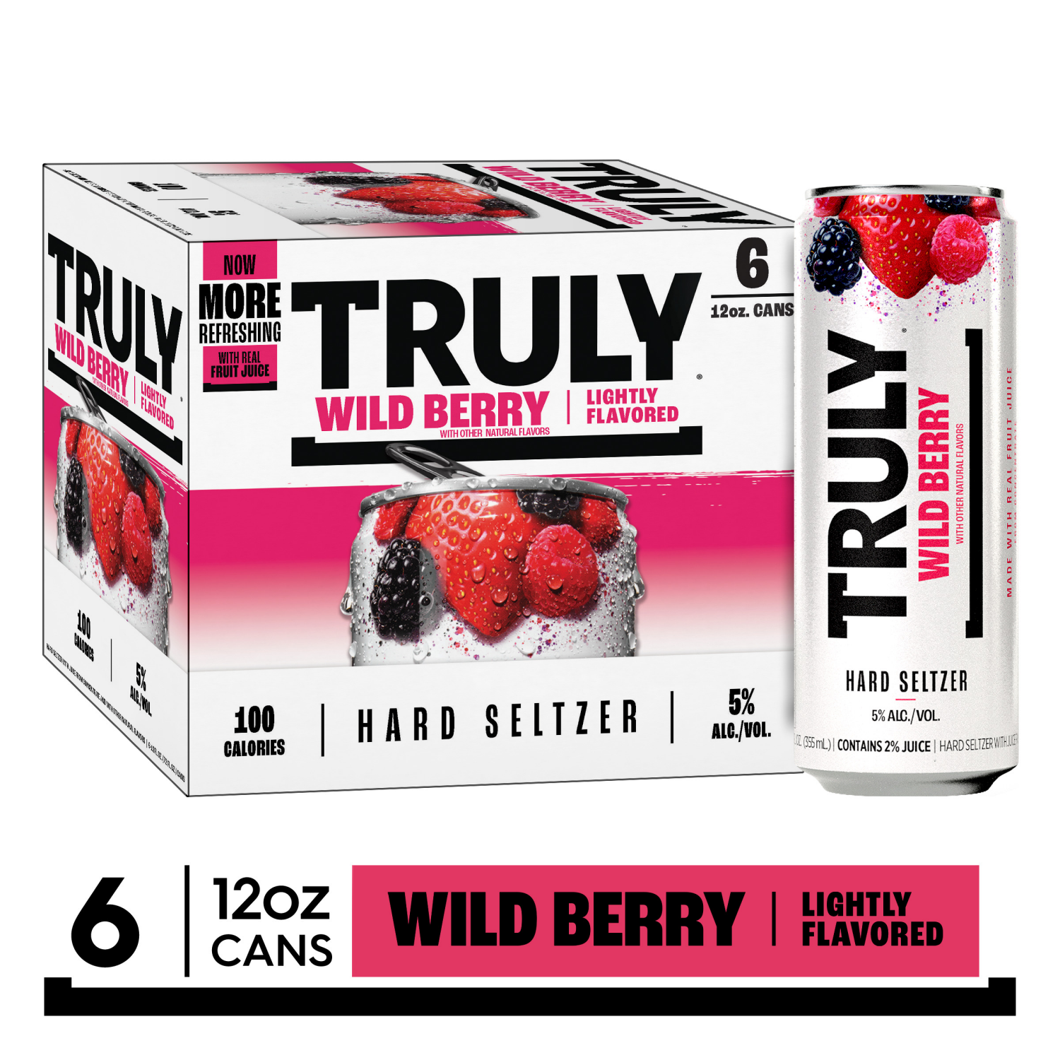 slide 1 of 3, Truly Hard Seltzer, Wild Berry, 6 ct; 12 oz