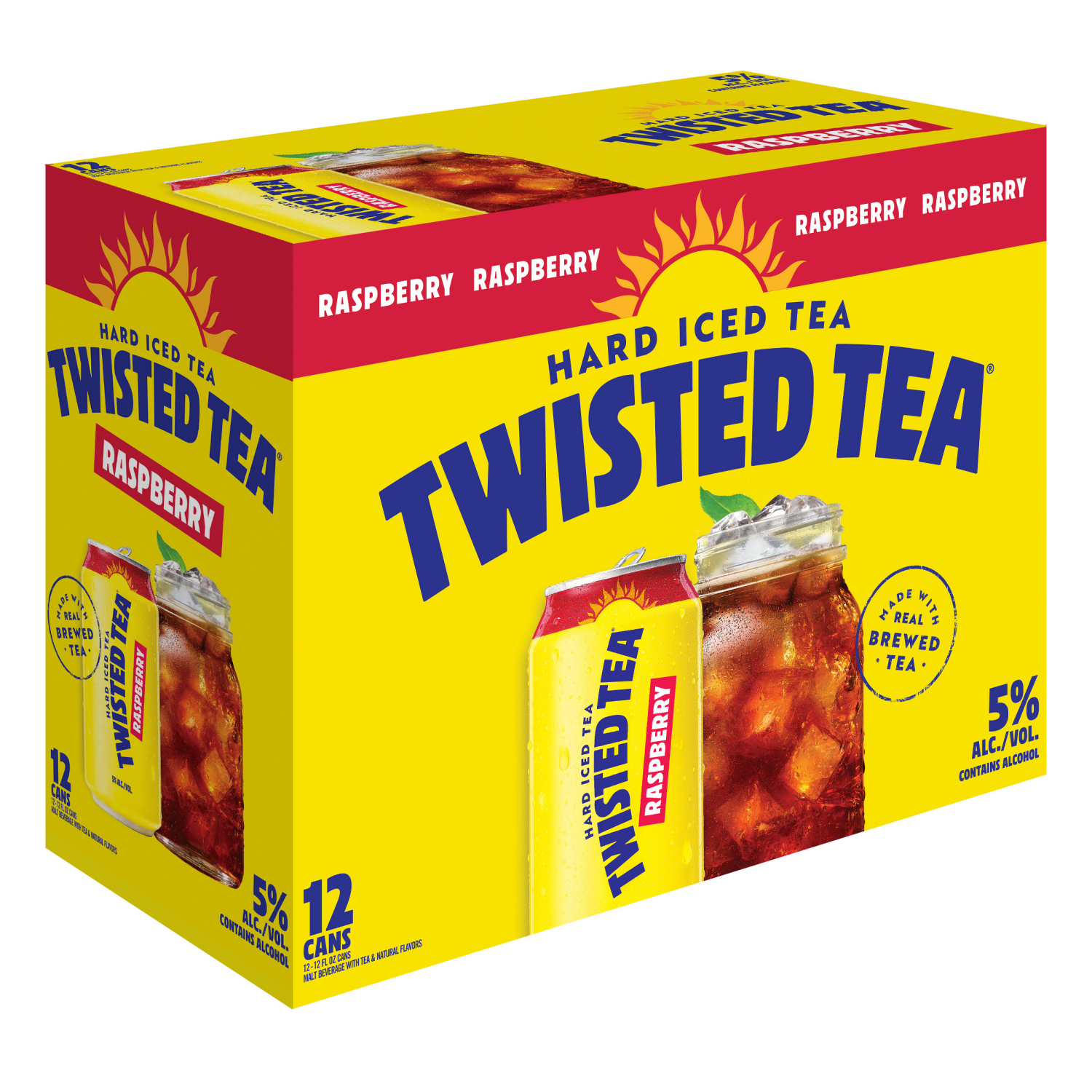 slide 2 of 4, Twisted Tea Hard Iced Tea, Raspberry, 12 ct; 12 oz