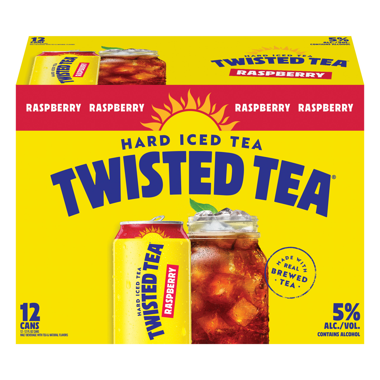slide 4 of 4, Twisted Tea Hard Iced Tea, Raspberry, 12 ct; 12 oz