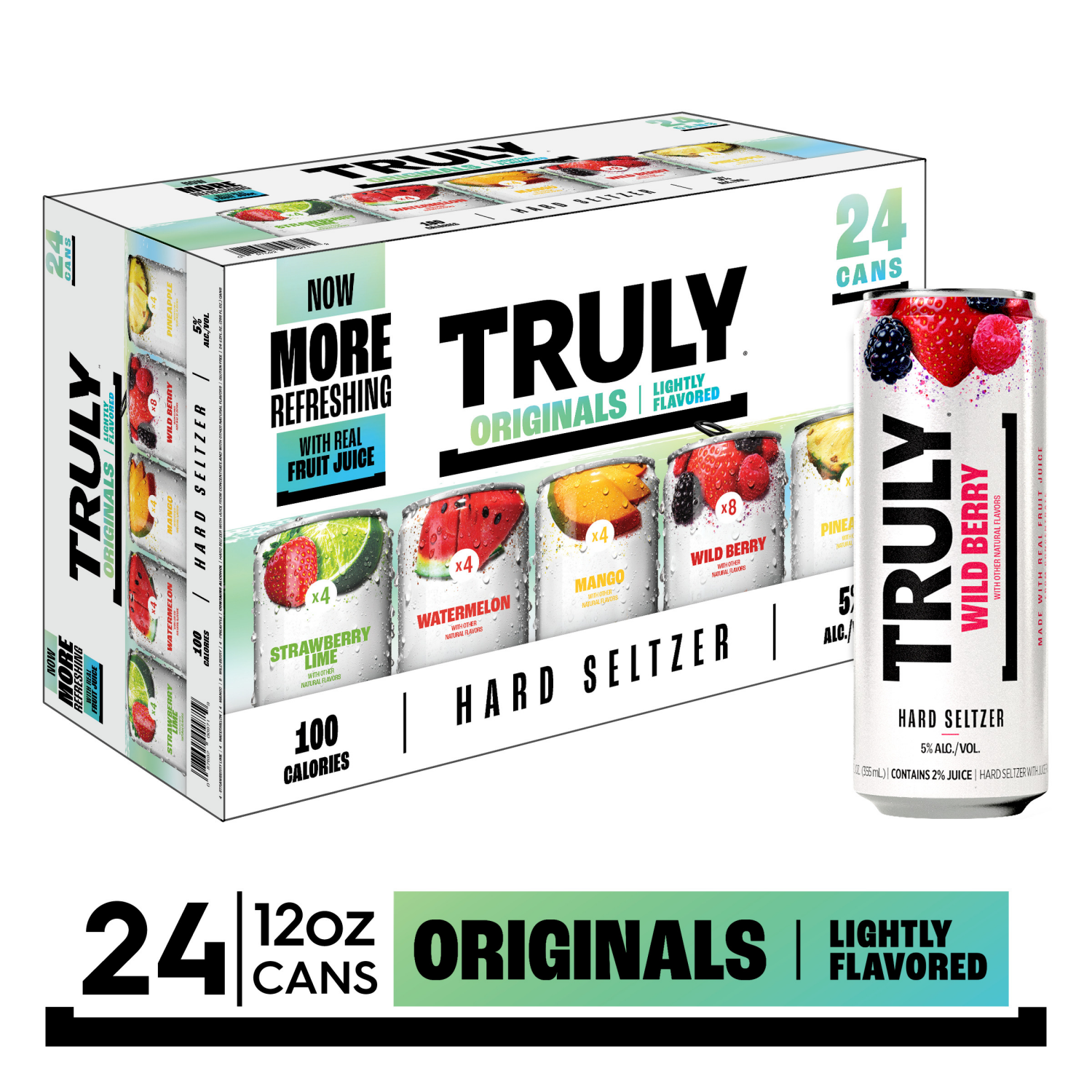 slide 1 of 3, TRULY Hard Seltzer Party Pack Variety (12 fl. oz. Can, 24pk.), 24 ct; 12 oz