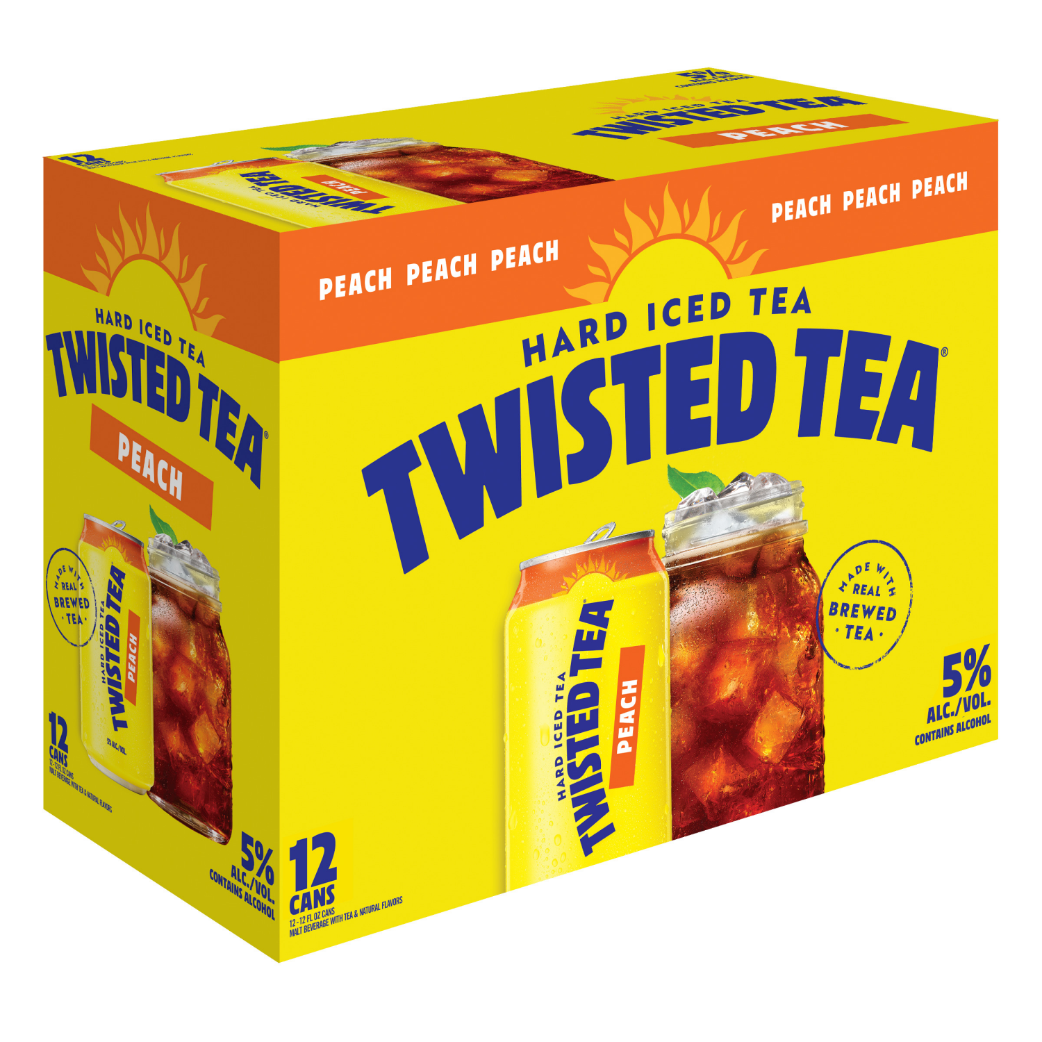 slide 2 of 3, Twisted Tea Hard Iced Tea, Peach, 12 fl oz