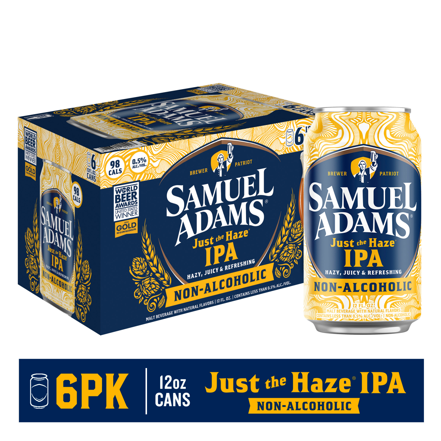 slide 1 of 3, Samuel Adams Beer, Non-Alcoholic, IPA, 6 pk