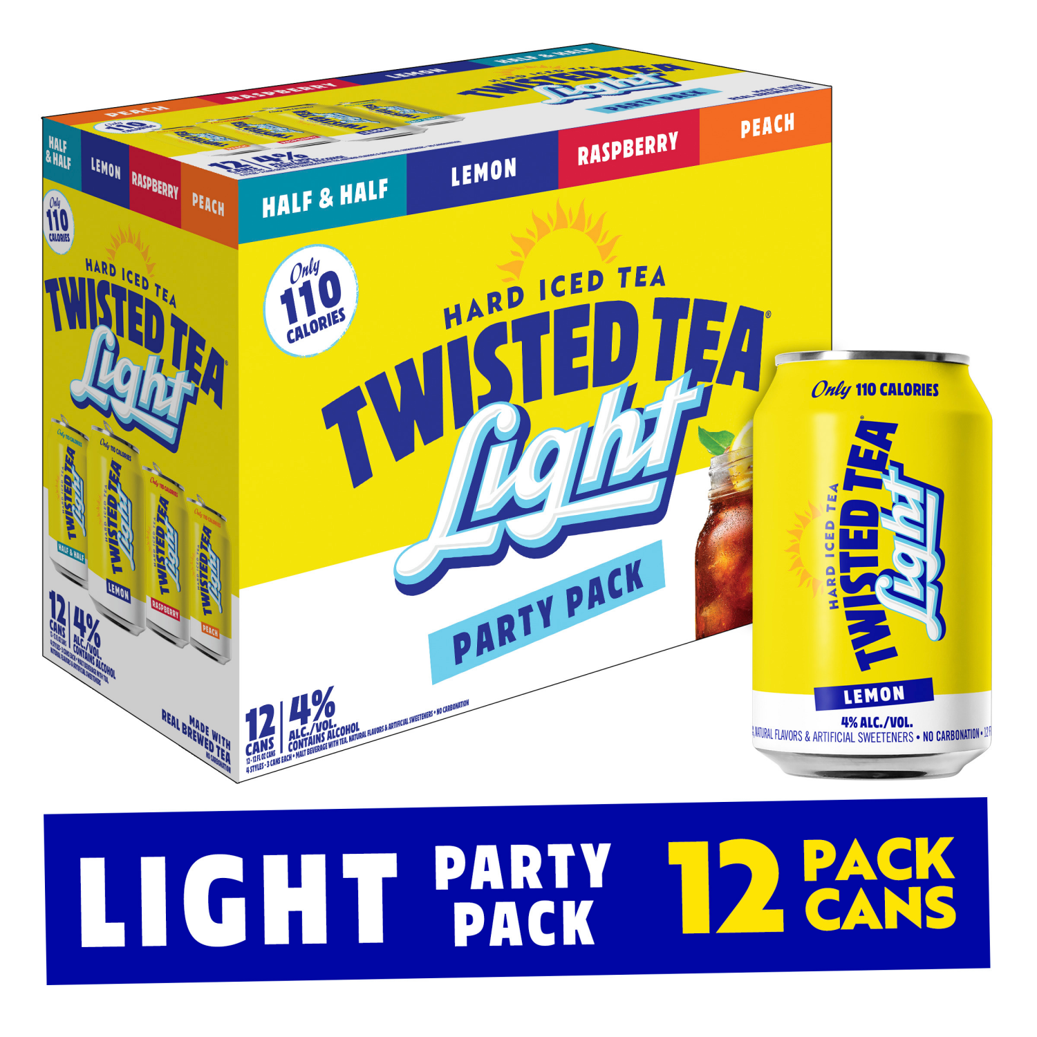 slide 1 of 4, Twisted Tea Light Variety - 12pk/12 fl oz Cans, 12 ct; 12 fl oz