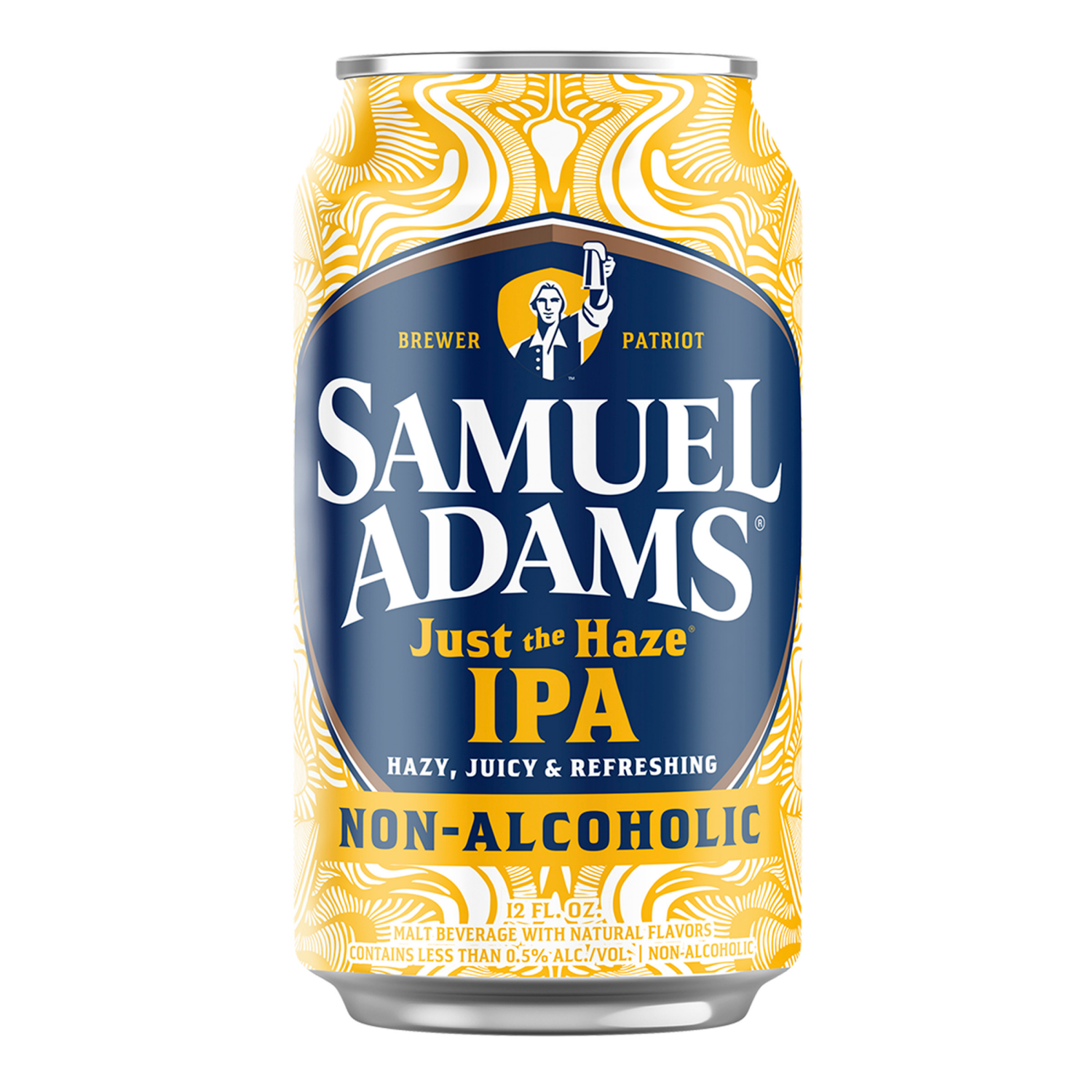 slide 3 of 4, Samuel Adams IPA Non-Alcoholic Just the Haze Beer 12 - 12 fl oz Cans, 12 ct; 12 oz