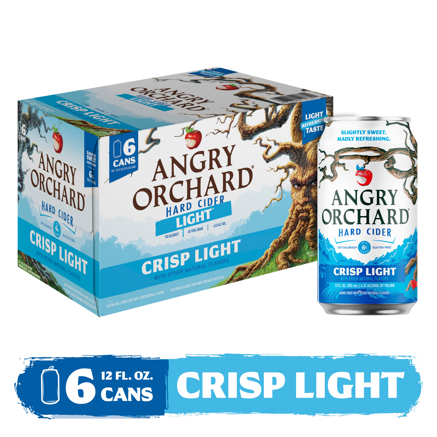 slide 1 of 4, Angry Orchard Crisp Light Hard Cider, Spiked (12 fl. oz. Can, 6pk.), 6 ct; 12 fl oz