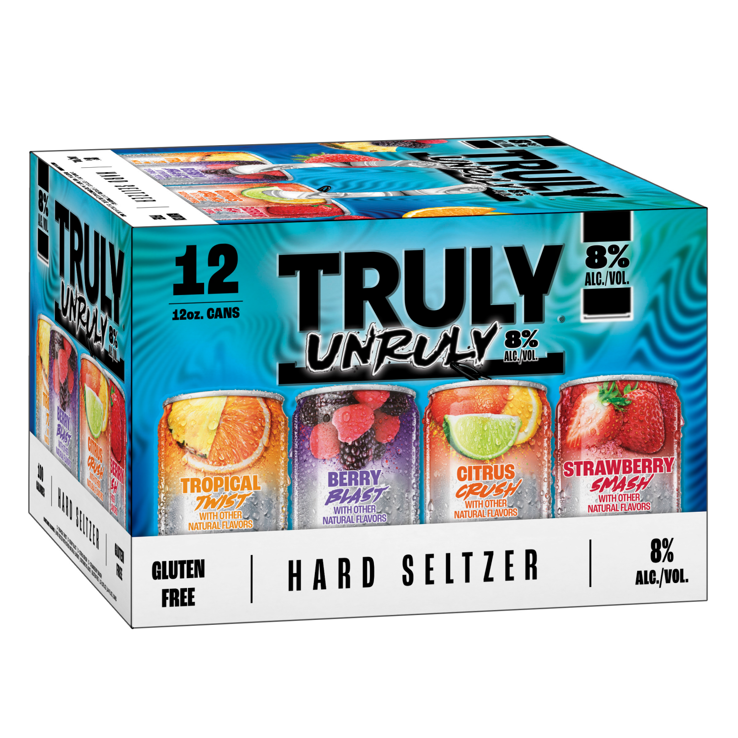 slide 2 of 4, TRULY Unruly Hard Seltzer Variety Pack 8% ABV (12 fl. oz. Can, 12pk.), 12 ct