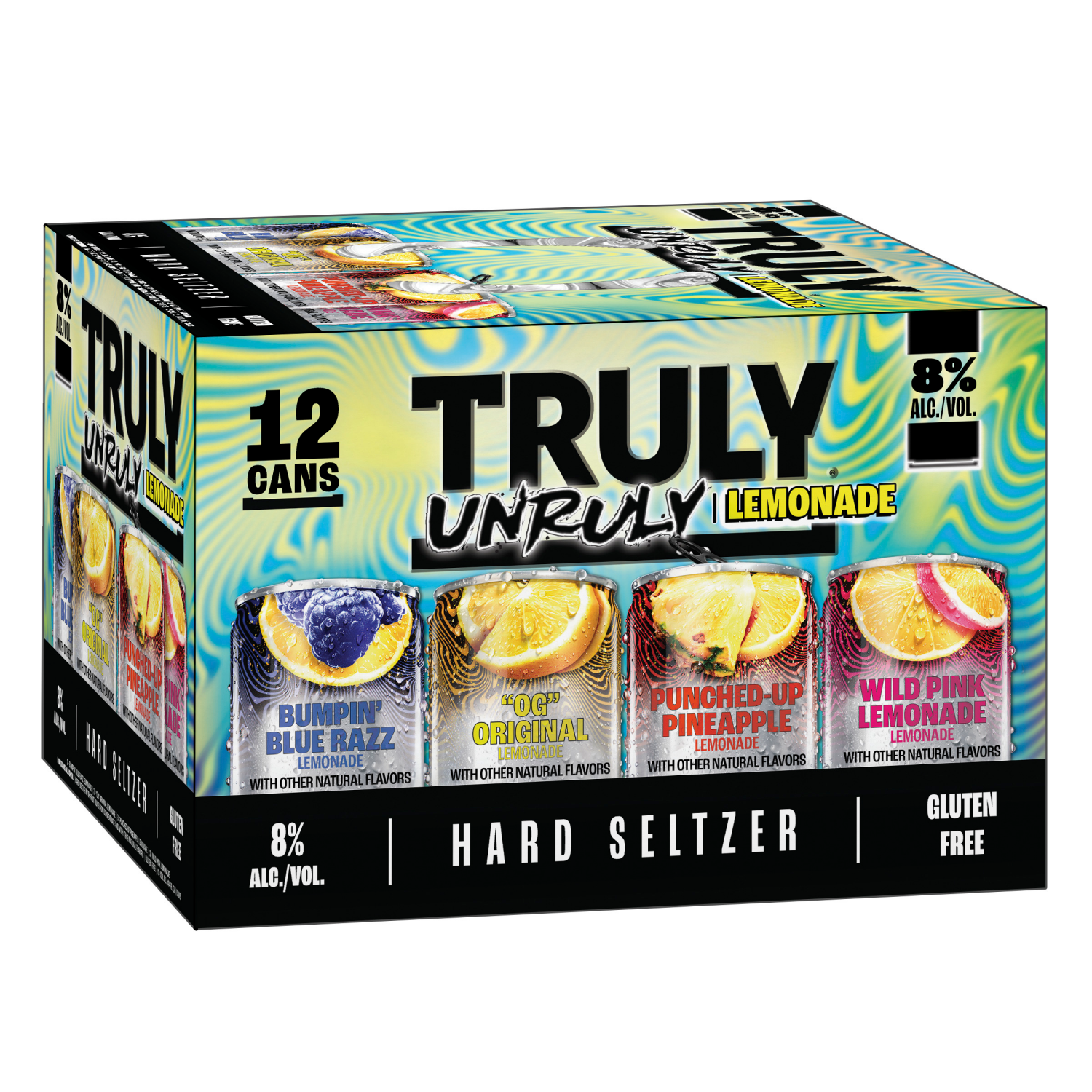 slide 2 of 4, TRULY Unruly Hard Seltzer Lemonade Variety Pack 8% ABV (12 fl. oz. Can, 12pk.), 12 ct; 12 oz