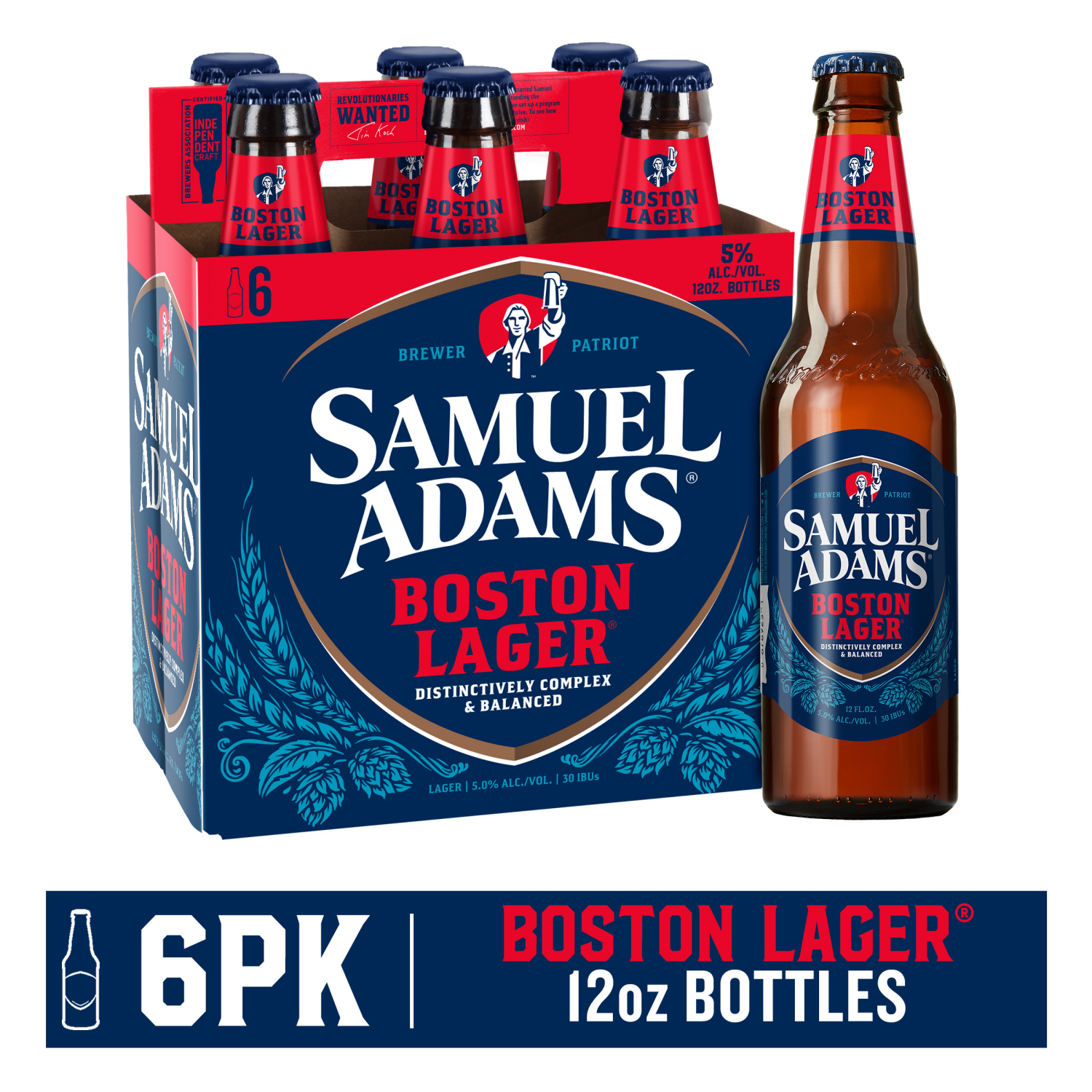 slide 1 of 4, Samuel Adams Beer, Lager, Boston Lager, 12 fl oz