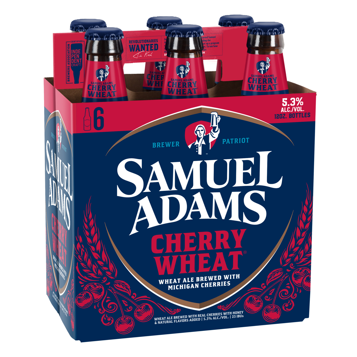 slide 3 of 3, Samuel Adams Beer, Ale, Cherry Wheat, 6 ct; 12 oz