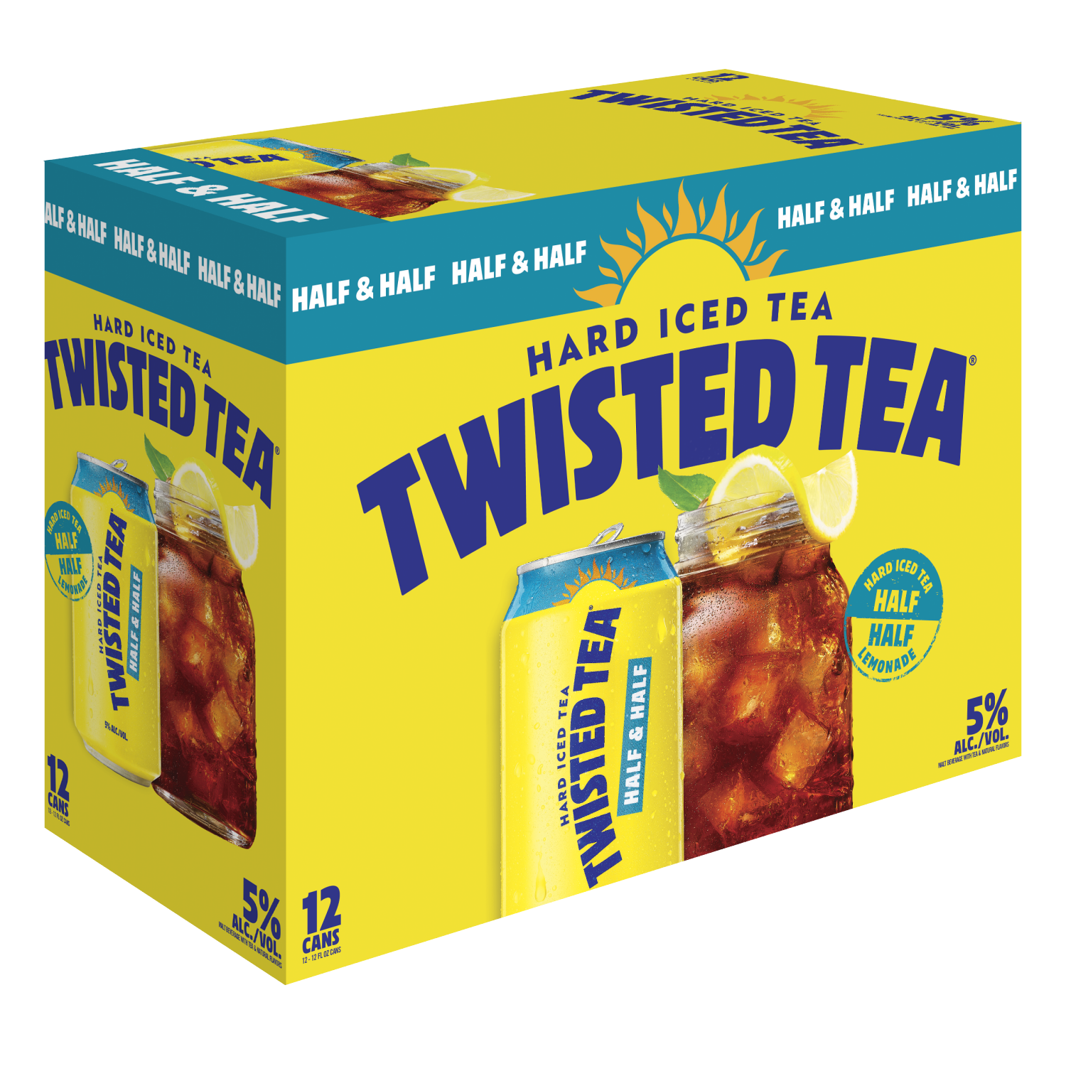 slide 2 of 4, Twisted Tea Hard Iced Tea, Half & Half, Lemonade, 12 ct; 12 oz
