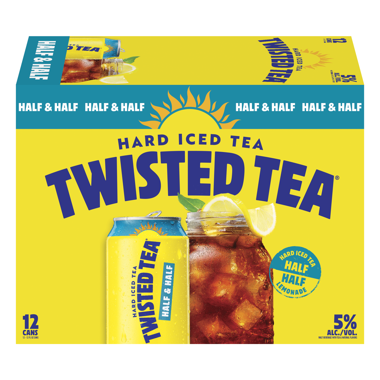 slide 4 of 4, Twisted Tea Hard Iced Tea, Half & Half, Lemonade, 12 ct; 12 oz