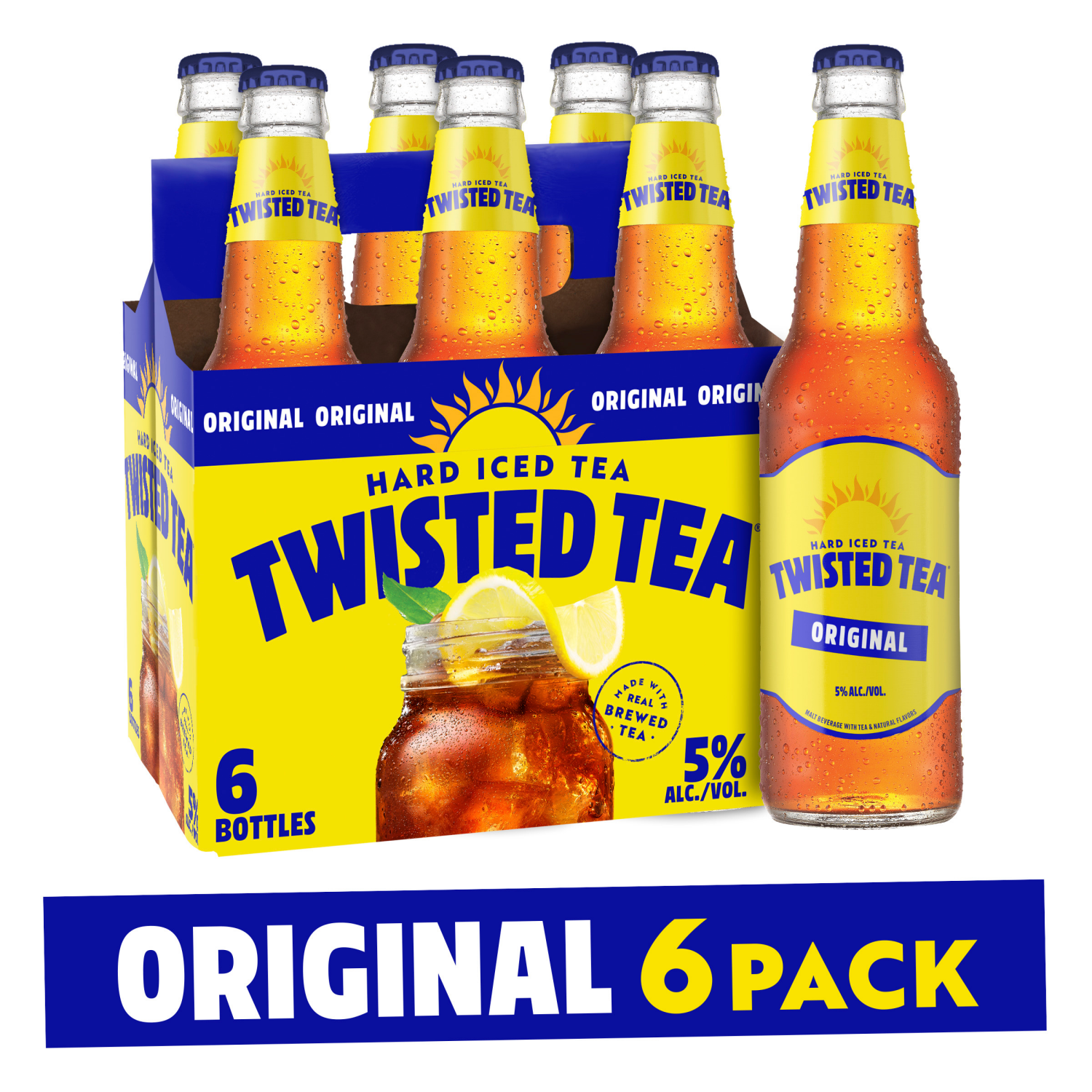 slide 1 of 4, Twisted Tea Hard Iced Tea, Lemon, Original, 12 fl oz