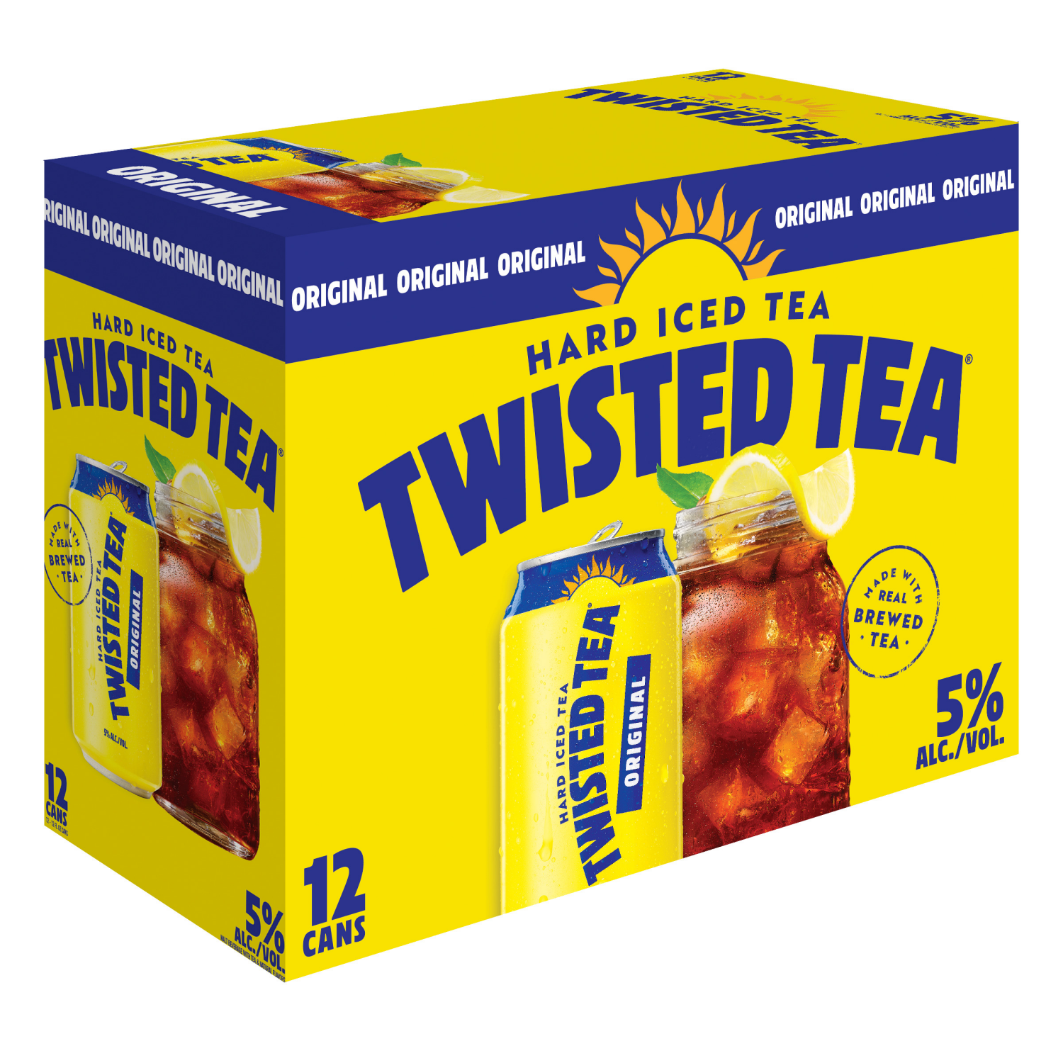 slide 2 of 4, Twisted Tea Hard Iced Tea, Lemon, Original, 12 ct; 12 oz
