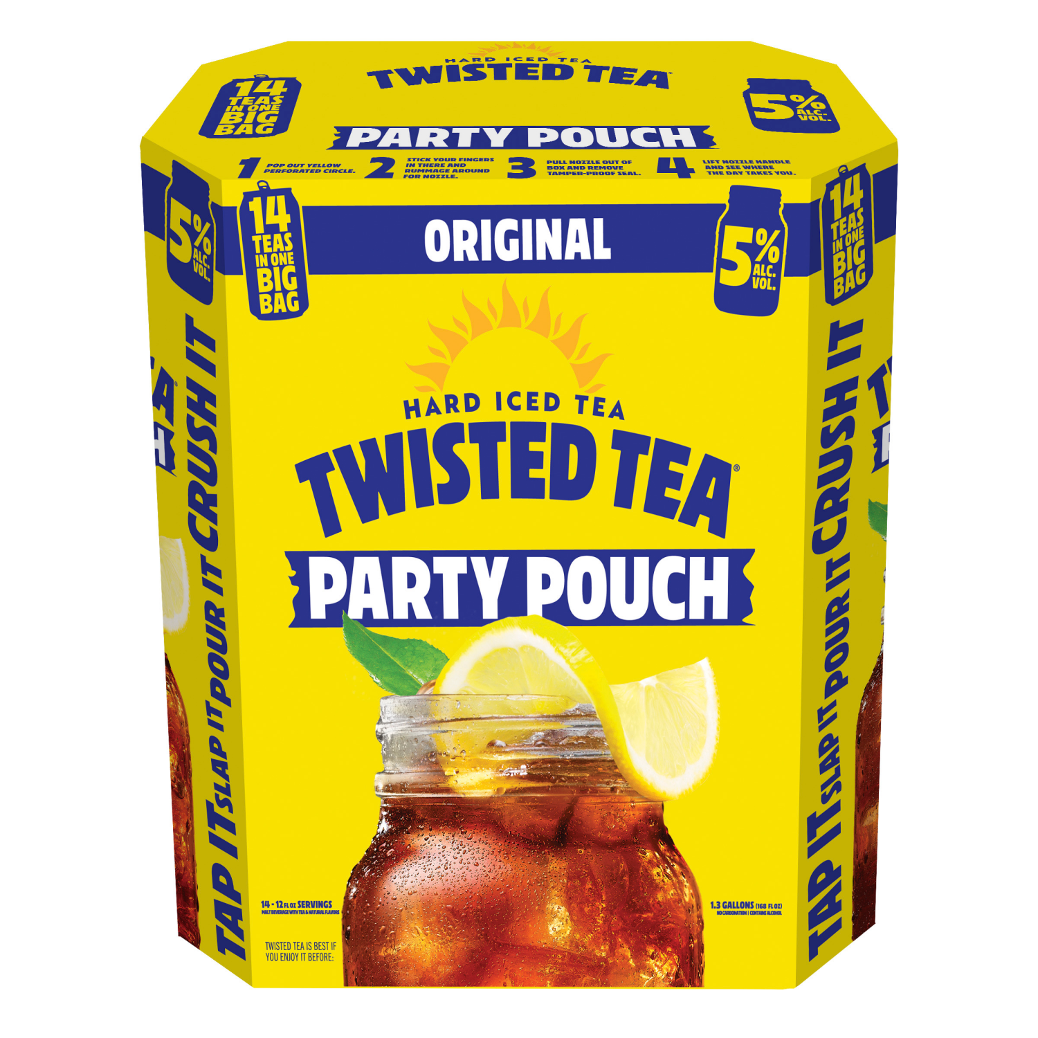slide 4 of 4, Twisted Tea Hard Iced Tea, Lemon, Original, 5 liter