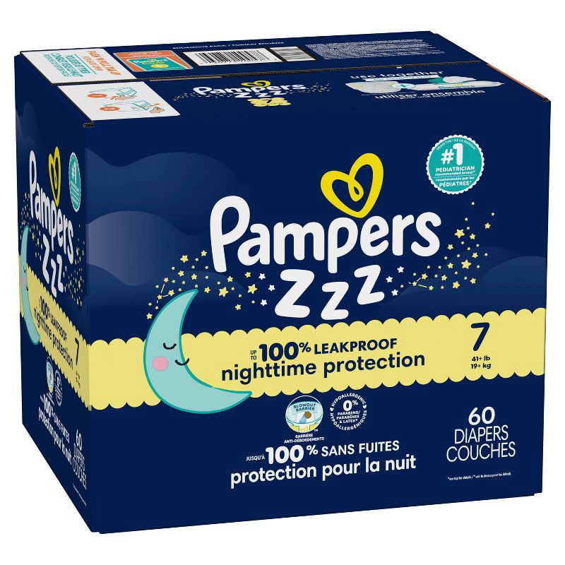 slide 16 of 16, Pampers Swaddlers Overnight Diapers - Size 7 - 60ct, 7 x 60 ct