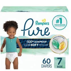 Pampers Pure Protection Diapers Pack - Size 7 - 60ct