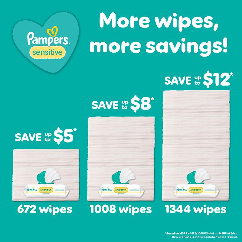 slide 4 of 16, Pampers Sensitive Baby Wipes - 1008ct, 1008 ct
