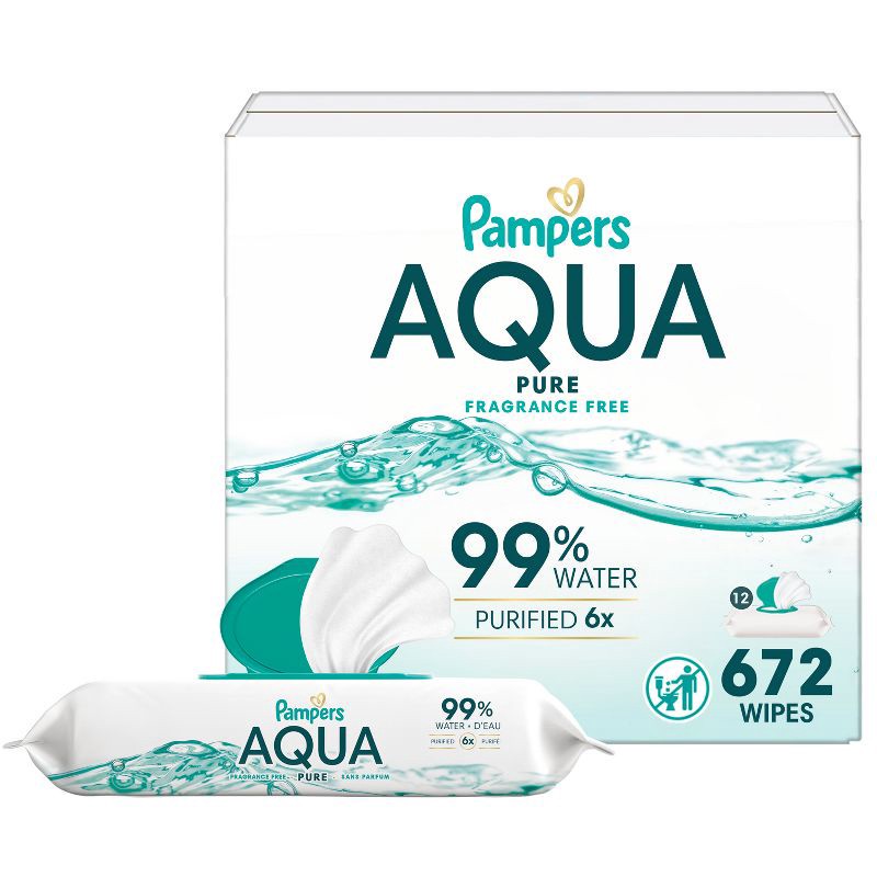 slide 1 of 16, Pampers Aqua Pure Sensitive Baby Wipes - 672ct, 672 ct