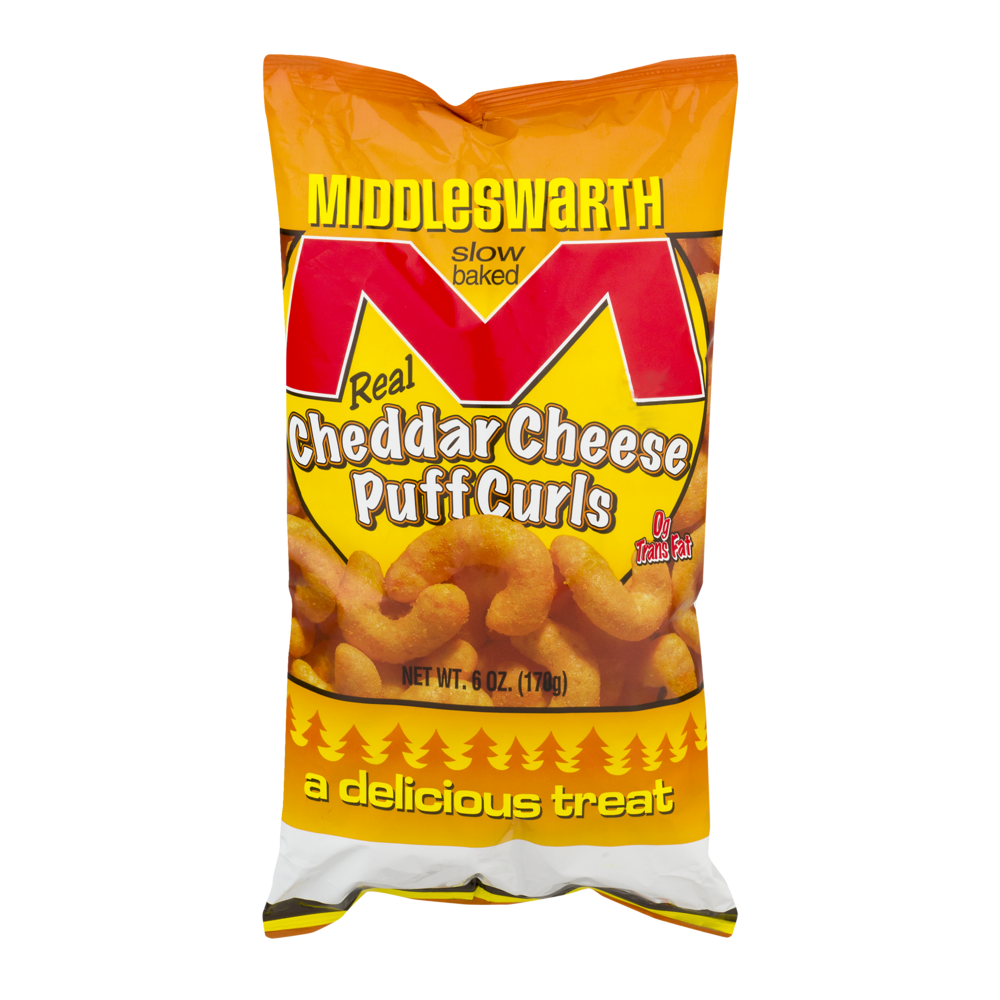 slide 1 of 5, Middleswarth Cheddar Cheese Puff Curls, 6 oz