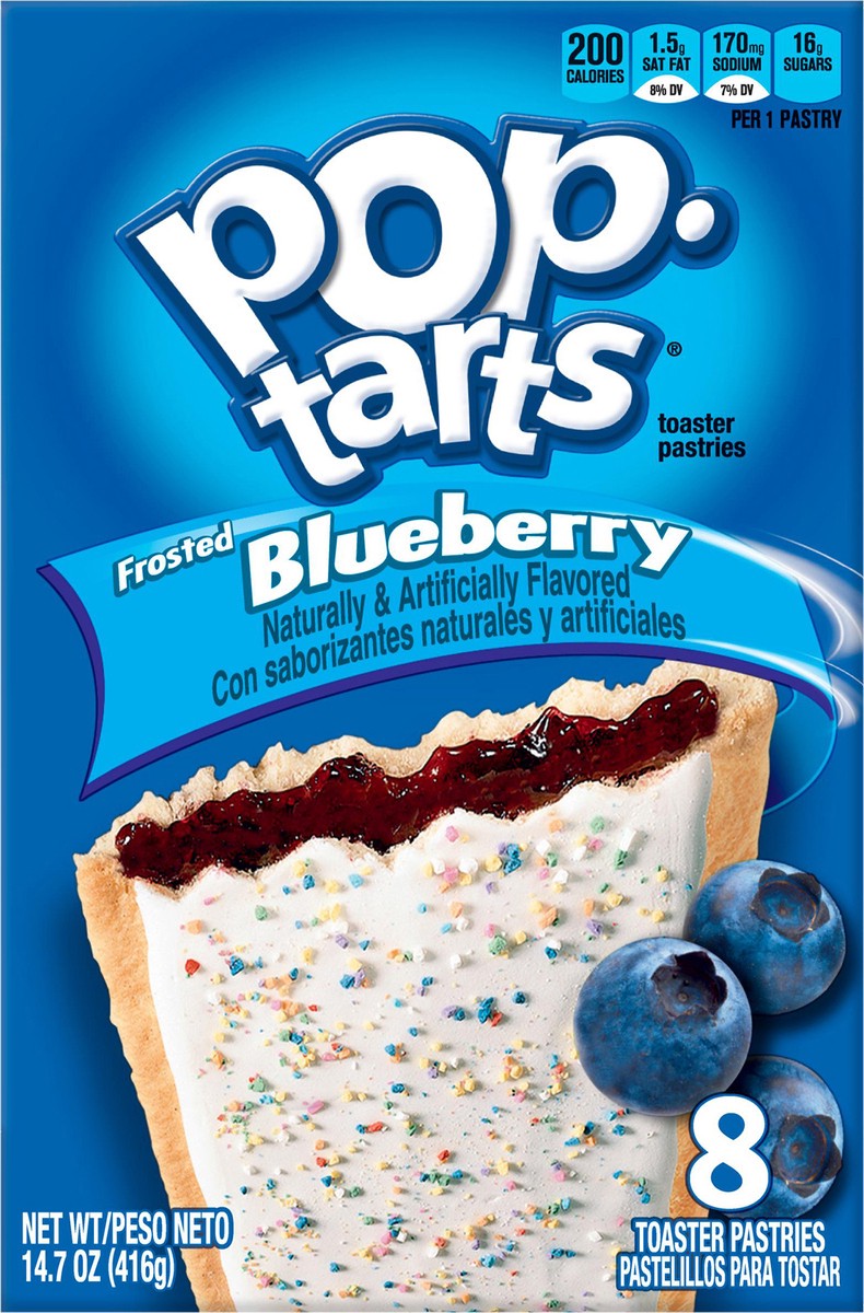 slide 8 of 10, Pop-Tarts Frosted Blueberry Toaster Pastries, 14.7 oz