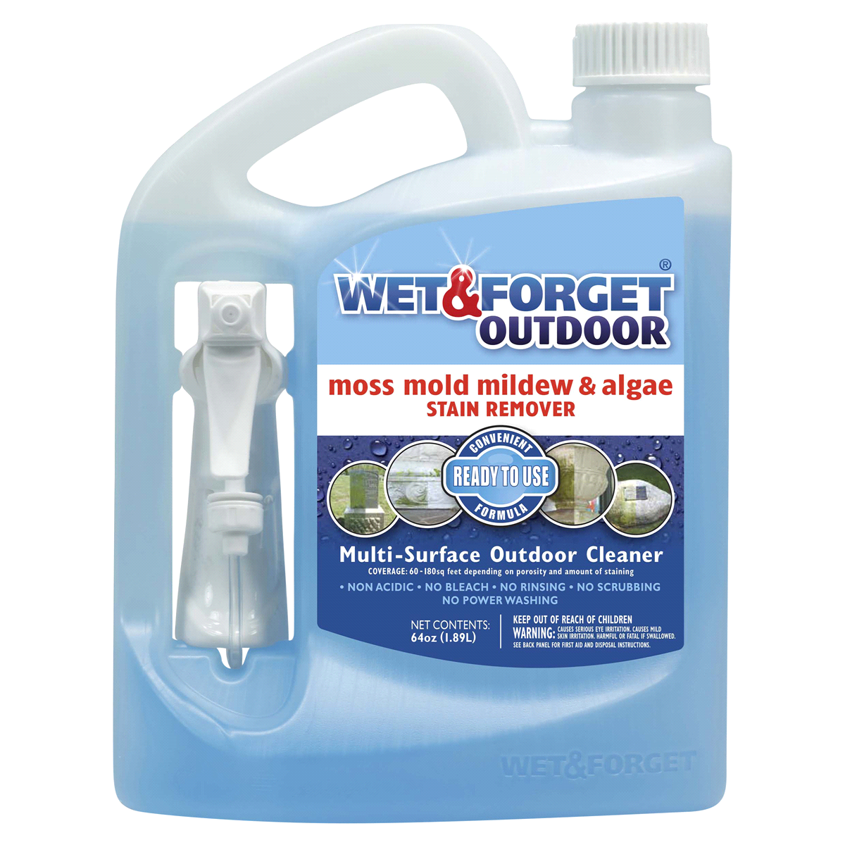 slide 1 of 5, Wet & Forget Outdoor Mold and Mildew Cleaner Ready To Use, 64 oz