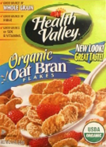 slide 1 of 1, Health Valley Organic Oat Bran Flakes Baked Multigrain Cereal, 11 oz