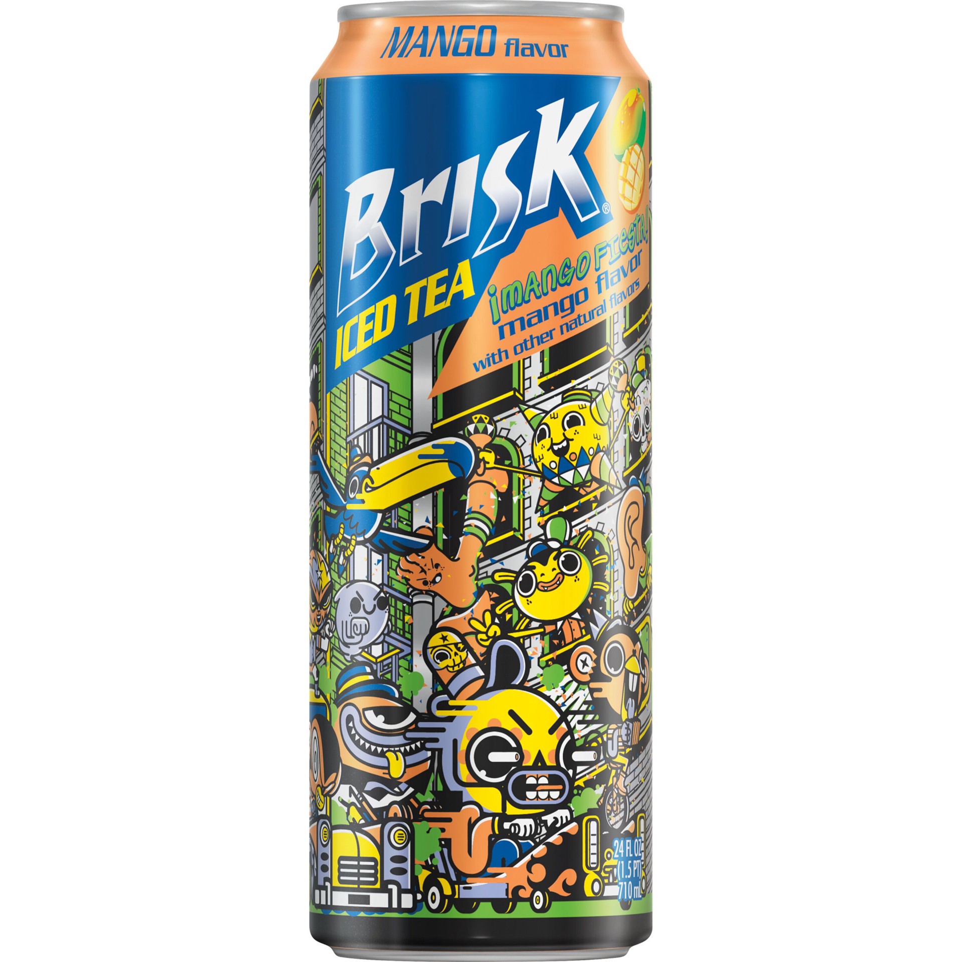 slide 1 of 1, Brisk Mango Iced Tea 24 Fluid Ounce Can, 24 oz