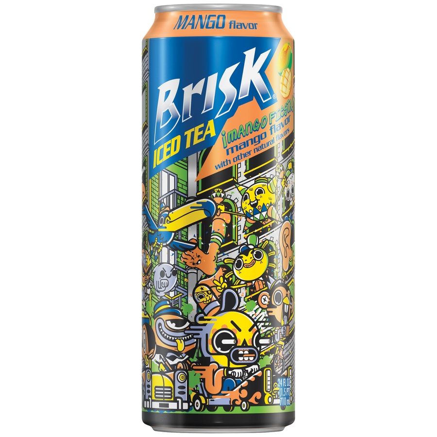 slide 1 of 1, Brisk Mango Iced Tea, 24 fl oz