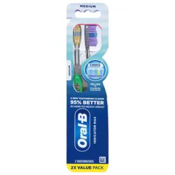 Oral-B Indicator Max Toothbrushes, Color Changing Bristles, Medium