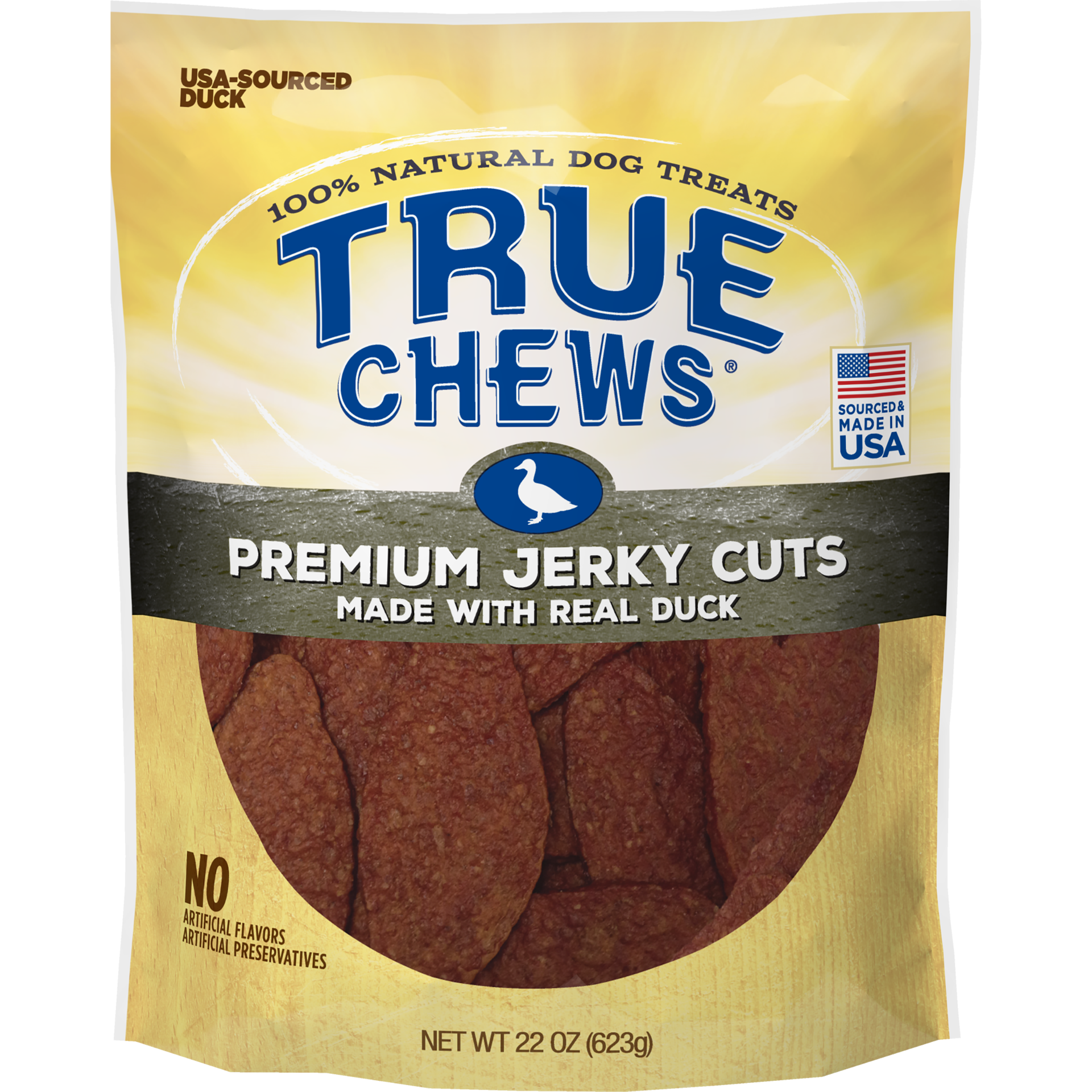 slide 1 of 5, TRUE CHEWS Premium Jerky Cuts Made With Real Duck, 623.69 gram