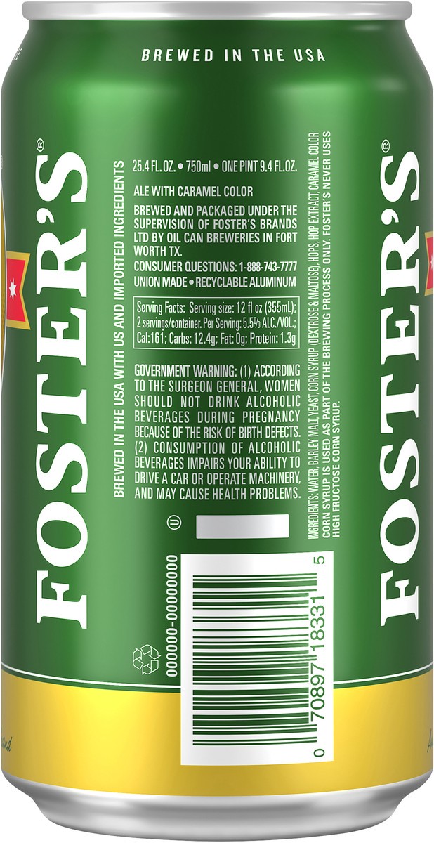 slide 4 of 4, Foster's Premium Ale, 25.4 oz can