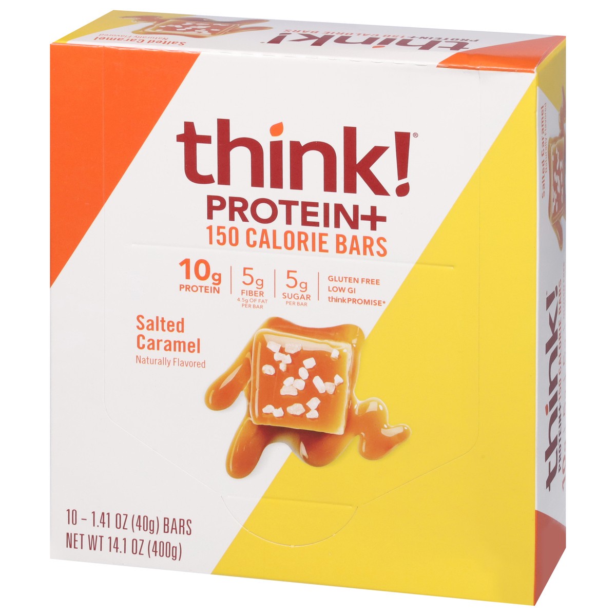 slide 2 of 12, think! Protein+ Salted Caramel 150 Calorie Bars 10 - 1.41 oz Bars, 10 ct