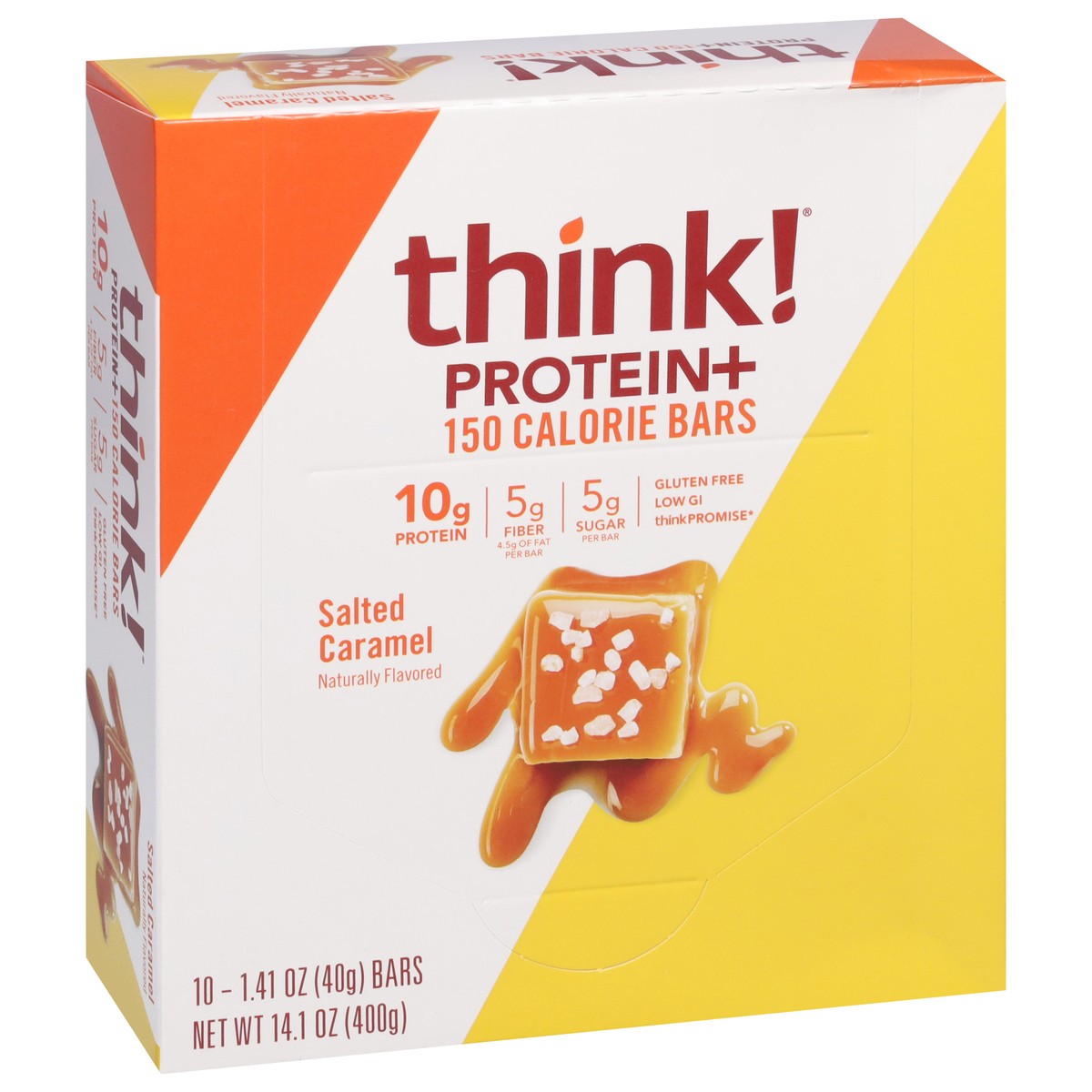 slide 5 of 12, think! Protein+ Salted Caramel 150 Calorie Bars 10 - 1.41 oz Bars, 10 ct